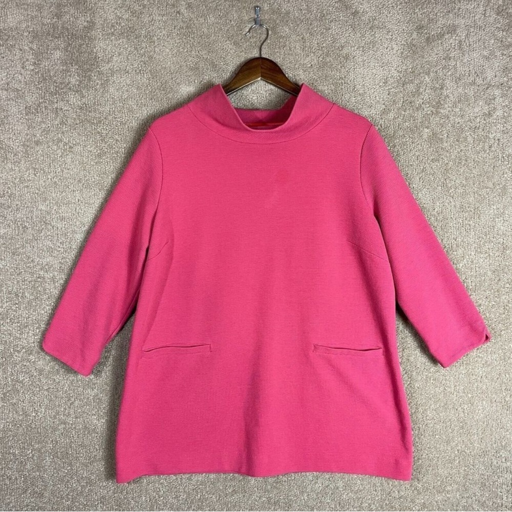 💓 Boden Pink 3/4 Sleeve Ribbed Top - XL